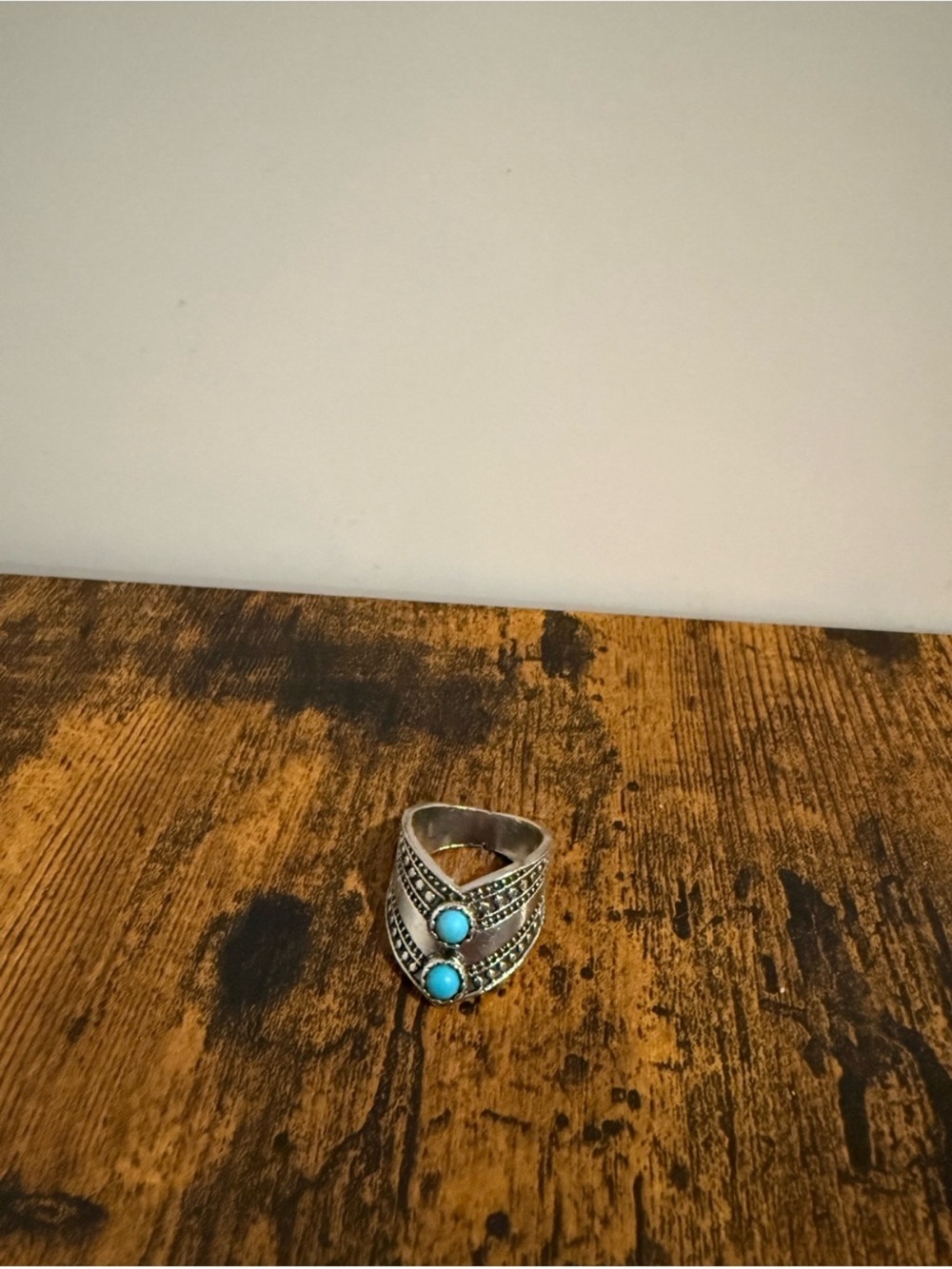 Silver Women's Statement Ring with Turquoise Stones